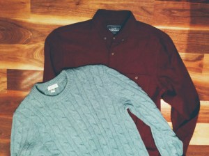 Gap jumper (£50) and Topman shirt (£30)